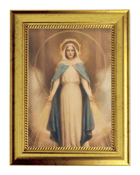 Miraculous Mary Print by Chambers 5x7 Print in Gold-Leaf Frame - Full Color