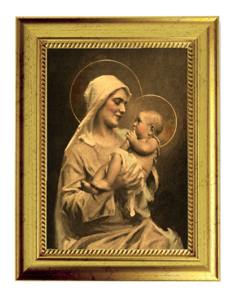 Mother of Divine Grace by Chambers 5x7 Print in Gold-Leaf Frame - Full Color