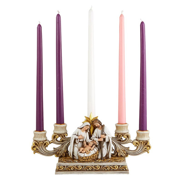 Nativity Advent Candleholder - 5 candles - Multi-Color
