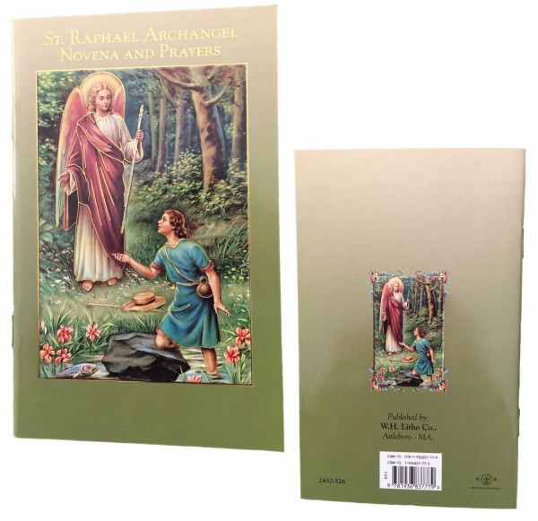 Novena to Saint Raphael Prayer Pamphlet - 10 Per Pack - Green | Gold