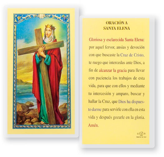 Oracion A Santa Elena Laminated Spanish Prayer Card - 1 Prayer Card .99 each
