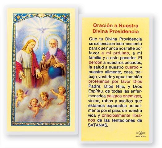 Oracion La Santisima Trinidad Laminated Spanish Prayer Card - 1 Prayer Card .99 each