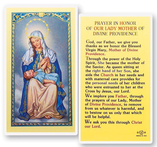 Our Lady of Divine Providence Laminated Prayer Card - 1 Prayer Card .99 each
