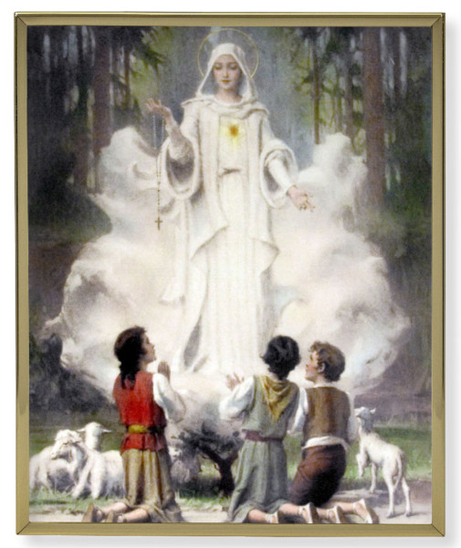 Our Lady of Fatima by Chambers Gold Frame 8x10 Plaque - Full Color
