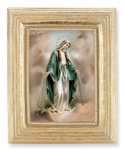 Our Lady of Grace 2.5x3.5 Print Under Glass - Gold