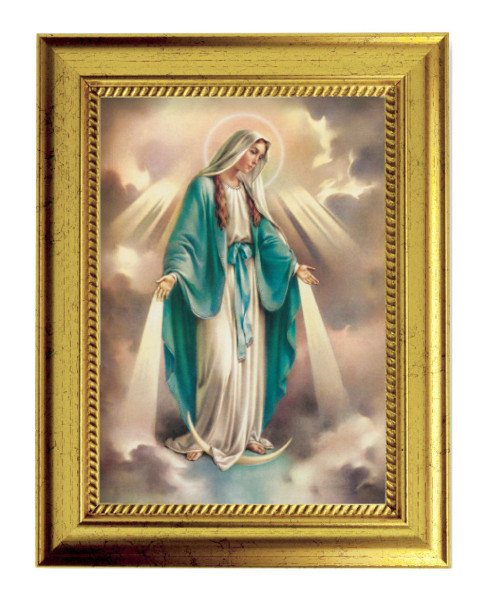 Our Lady of Grace 5x7 Print in Gold-Leaf Frame - Full Color