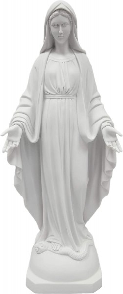 Our Lady of Grace Statue White Marble Composite - 23.5 inch - White