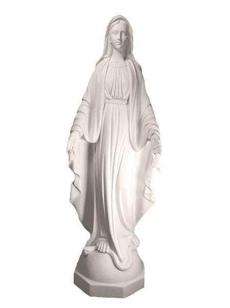 Our Lady of Grace Statue White Marble Composite 45 Inch - White