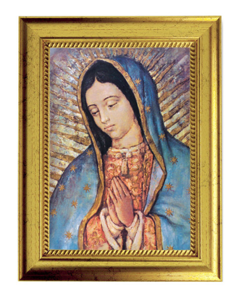 Our Lady of Guadalupe 5x7 Print in Gold-Leaf Frame - Full Color