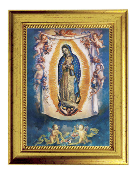 Our Lady of Guadalupe 5x7 Print in Gold-Leaf Frame - Full Color