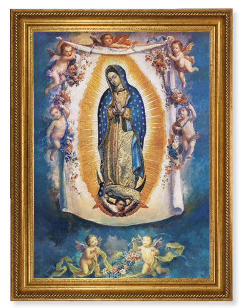 Our Lady of Guadalupe with Angels 19x27 Framed Print Artboard - #170 Frame