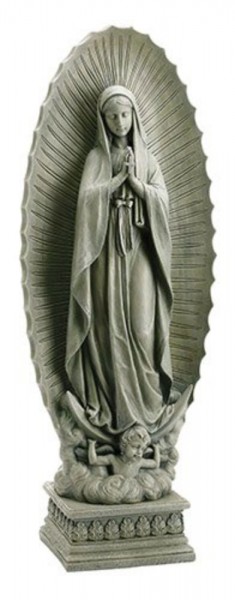 Our Lady of Guadalupe Garden Statue 37.5&quot; High - Stone Finish