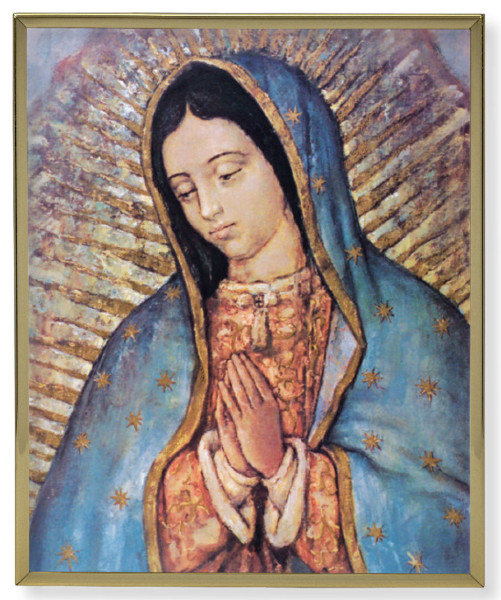 Our Lady of Guadalupe Gold Trim Plaque - 2 Sizes - Full Color
