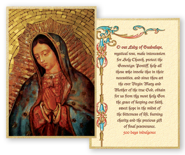 Our Lady of Guadalupe Prayer 4x6 Mosaic Plaque - Gold