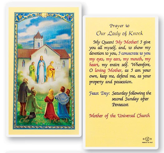 Our Lady of Knock Laminated Prayer Card - 1 Prayer Card .99 each