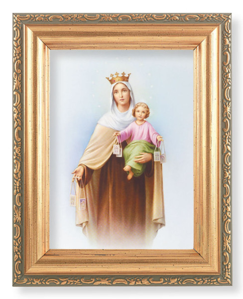 Our Lady of Mount Carmel 4x5.5 Print Under Glass - Full Color