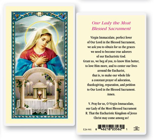 Our Lady of The Blessed Laminated Prayer Card - 1 Prayer Card .99 each