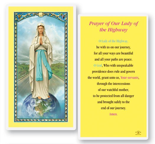 Our Lady of The Highway Laminated Prayer Card - 1 Prayer Card .99 each