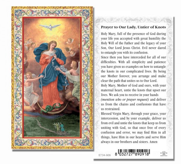Our Lady Untier of Knots Prayer Card - 100 Per Pack - Multi-Color