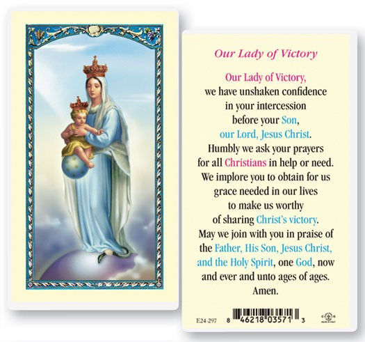 Our Lady of Victory Laminated Prayer Card - 1 Prayer Card .99 each