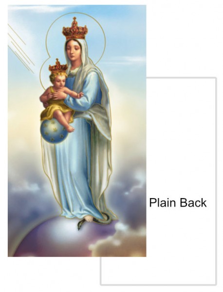 Our Lady of Victory Plain Back Prayer Card - 100 Pack - Blue