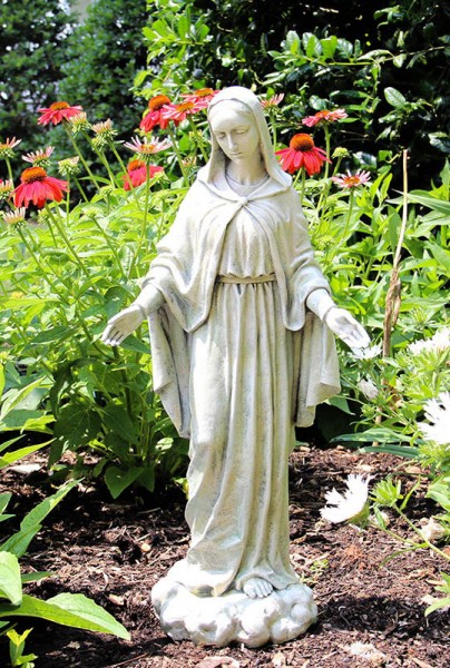 Our Lady of Grace Outdoor Garden Statue 24&quot; - Stone Finish