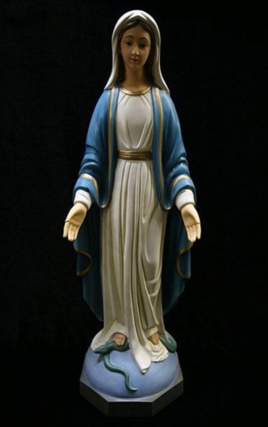 Our Lady of Grace Statue Hand Painted Marble Composite - 32 inch - Multi-Color