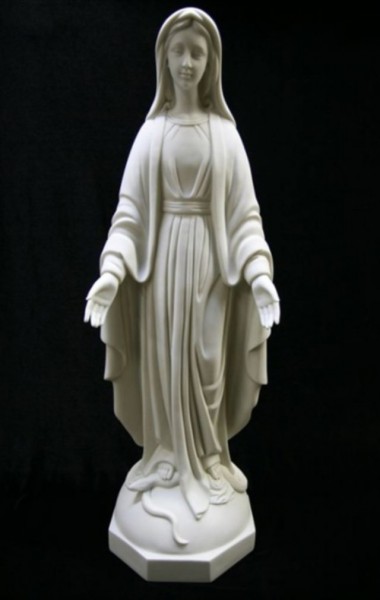 Our Lady of Grace Statue White Marble Composite - 32 inch - White