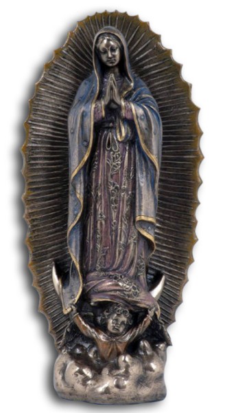 Our Lady of Guadalupe Statue in Bronzed Resin - 9.5 inches - Bronze