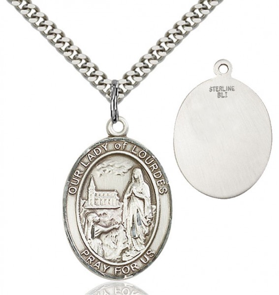 Our Lady of Lourdes Medal - Sterling Silver