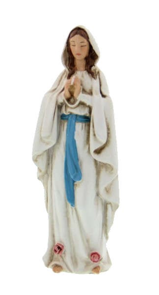 Our Lady of Lourdes Statue 4&quot; - White