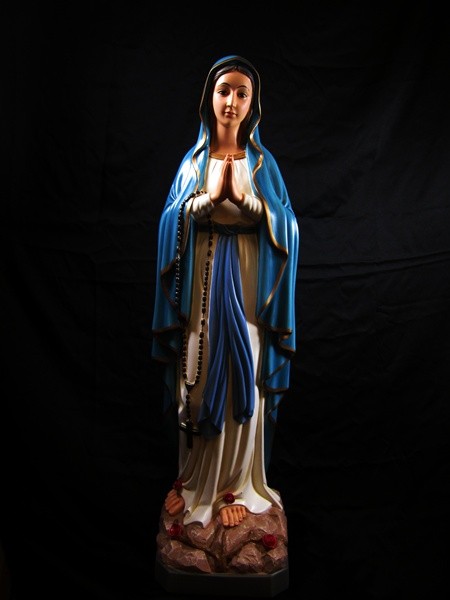 Our Lady of Lourdes Statue Hand Painted - 39 inch - Full Color