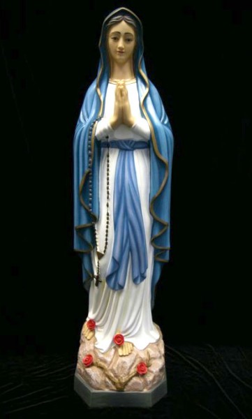 Our Lady of Lourdes Statue Hand Painted - 46 inch - Multi-Color
