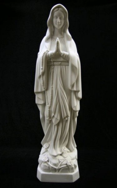 Our Lady of Lourdes Statue White Marble Composite - 27 1/2&quot; - White
