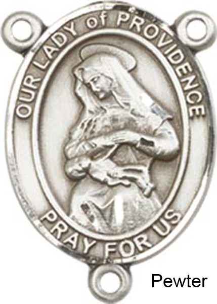 Our Lady of Providence Rosary Centerpiece Sterling Silver or Pewter - Pewter