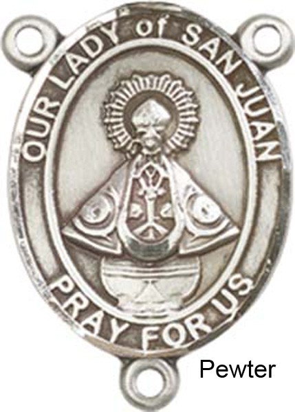 Our Lady of San Juan Rosary Centerpiece Sterling Silver or Pewter - Pewter