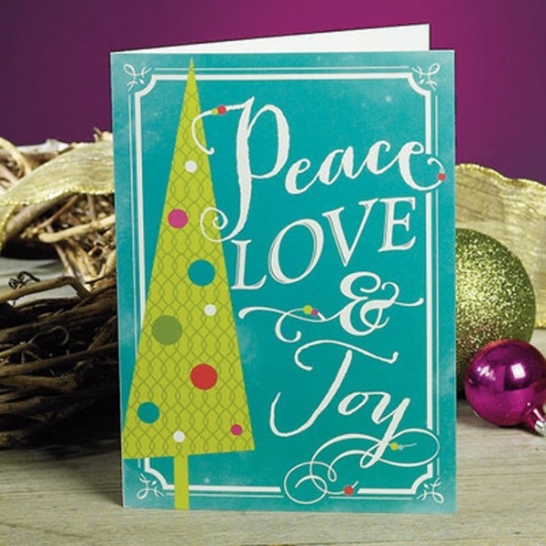 Peace Love and Joy Christmas Card Boxed Set - Multi-Color