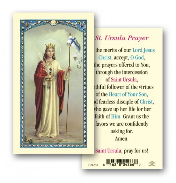 St. Ursula Laminated Prayer Card - 25 Cards Per Pack .80 per card