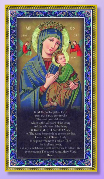 Our Lady of Perpetual Help Italian Prayer Plaque - Multi-Color