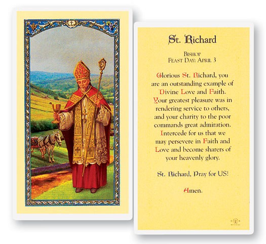 Prayer To St. Richard Laminated Prayer Card - 25 Cards Per Pack .80 per card