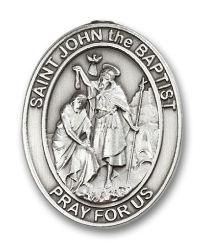 St. John the Baptist Visor Clip - Antique Silver