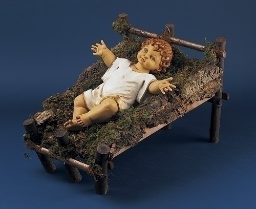 50&quot; Scale Infant Jesus with Natural Wood Cradle - 2 piece - Multi-Color