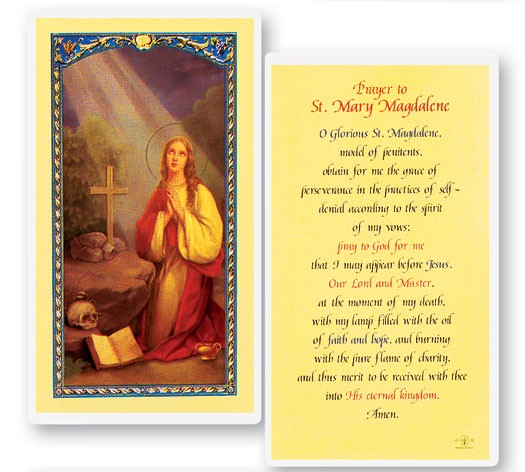 Prayer To Mary Magdalene Laminated Prayer Card - 25 Cards Per Pack .80 per card