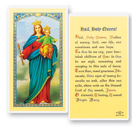 Hail Holy Queen Laminated Prayer Card - 25 Cards Per Pack .80 per card
