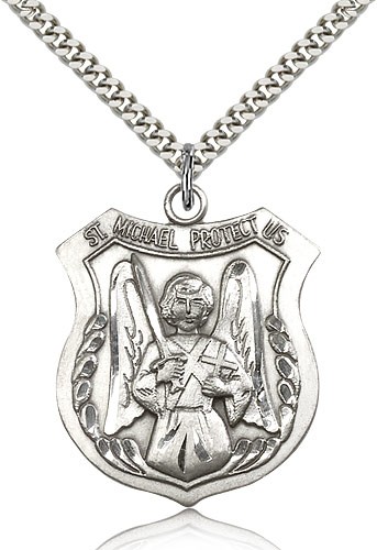 Men's St. Michael The Archangel Medal - Sterling Silver