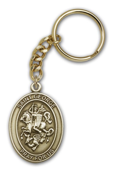 St. George Keychain - Antique Gold