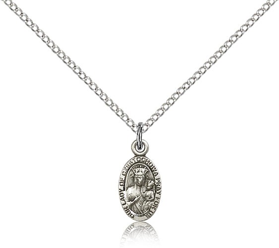 Petite Our Lady of Czestochowa Medal - Sterling Silver