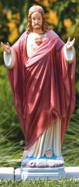 Sacred Heart of Jesus Statue 25 Inch - Detailed Color Finish