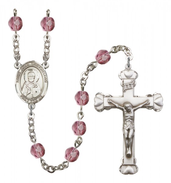 Women's St. John Chrysostom Birthstone Rosary - Amethyst