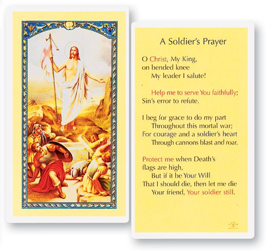 Soldier's Laminated Prayer Card - 25 Cards Per Pack .80 per card